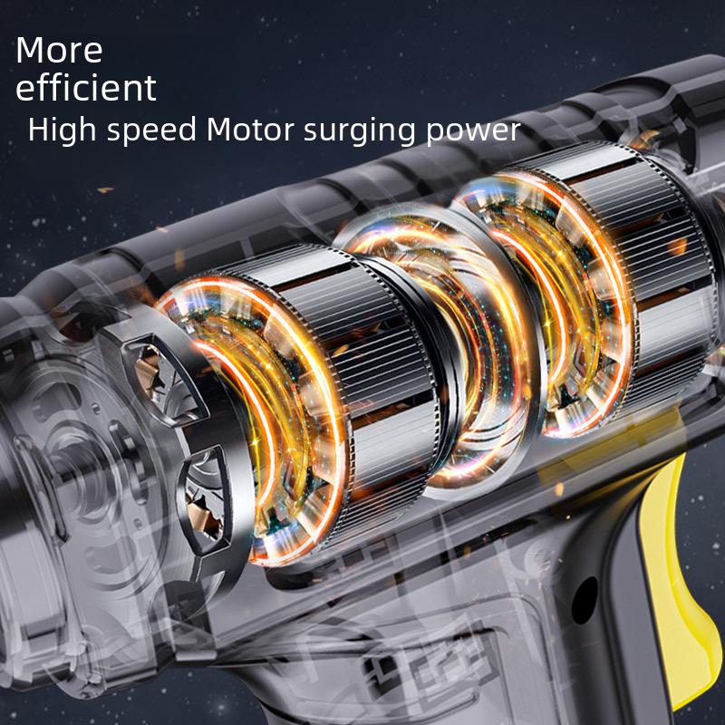 Портативный автомобильный воздушный насос с беспроводной зарядкой, интеллектуальным цифровым дисплеем и портативным дизайном — идеально подходит для домашнего использования и использования в дороге.