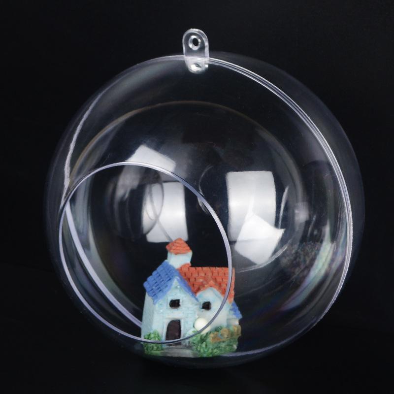 Clear Plastic Openable Christmas Ornament Sphere for Decorations and Plant Display