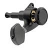 Musiclily Pro 6-String Locking Tuners for ST Strat/TL Telecaster Electric Guitars, Black Hex Buttons