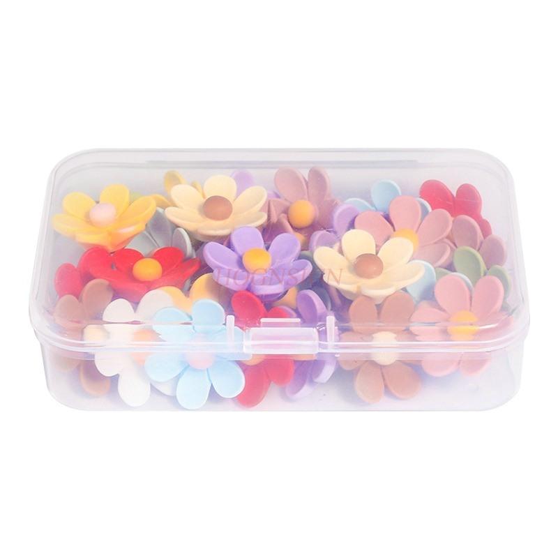 30pcs Flower colored photo wall nail pushpin creative cute metal nail felt soft wood board