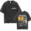 Rapper Melendi Album  Vintage Washed Merch TShirts Men Punk Hip Hop Short Sleeve T Shirt Yk Unisex Gothic Clothing Tshirt