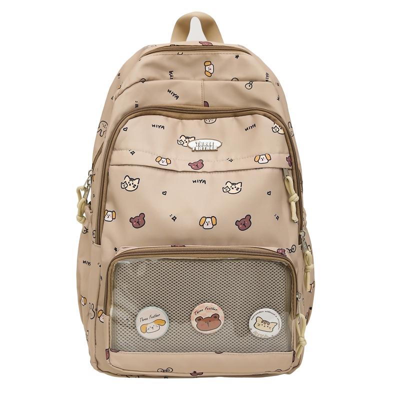 Студенческий школьный рюкзак с мультяшным принтом, легкий рюкзак большой вместимости