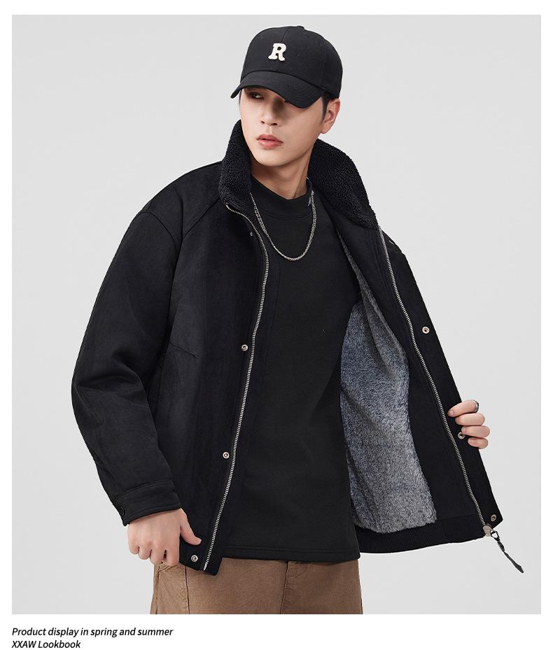 Мужская ретро-куртка Mu Yuan из кожи и меха ягненка - Зимняя коллекция