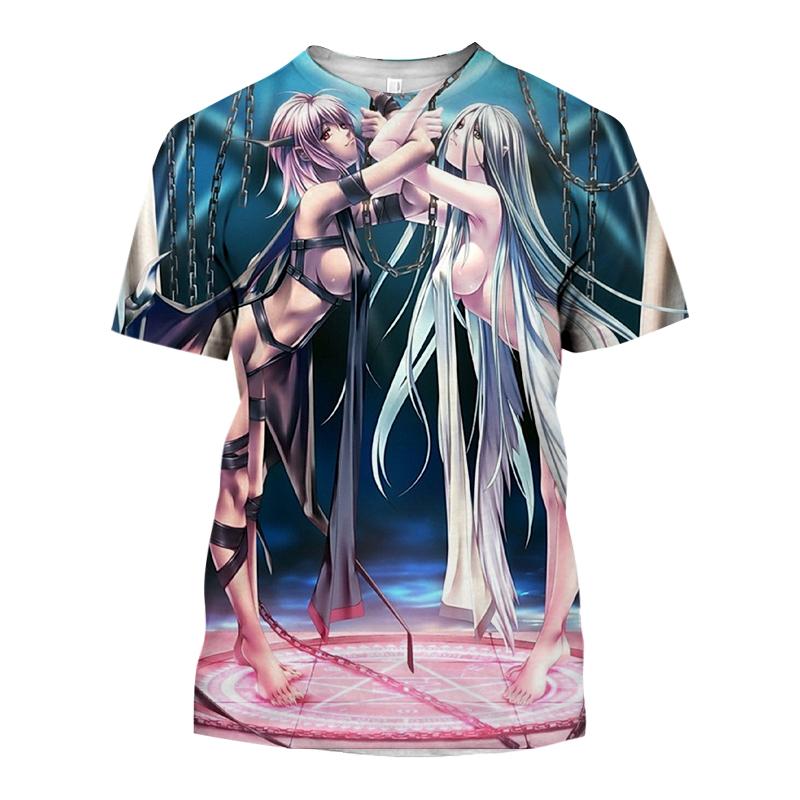 Летняя популярная мужская одежда аниме Darling In The Franxx Sexy Girl 3D Мужская футболка модная повседневная женская футболка с коротким рукавом большого размера