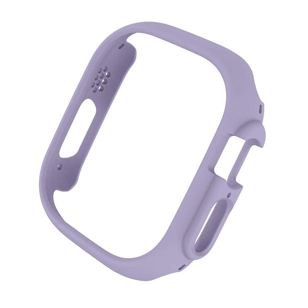 Матовый защитный чехол для Apple Watch Ultra 2 Прозрачный бампер из поликарбоната Жесткий защитный чехол-рамка из поликарбоната для iwatch Ultra 49 мм