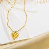 UHBINYCA Minimalism Smooth Stainless Steel Heart Waterproof Necklace Pendant for Women Gold Plated Jewelry