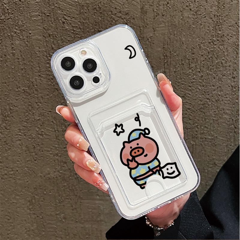 Силиконовый чехол-карман для карт для iPhone 17 Air 16 14 13 Samsung S23 S24 S25 Plus Redmi Note 14 13 12 11 10 Прозрачный бампер для телефона