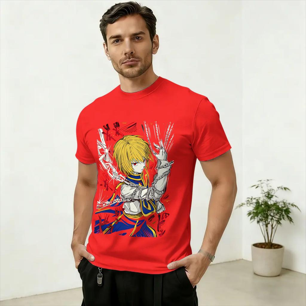 Kurapika Unisex T Shirt Funny Tee Shirt Short Sleeve Round Collar TShirts Pure Cotton Birthday Present Clothing