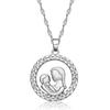Exquisite Fashionable Copper Zirconia Round Pendant Necklace For Stylish Mothers On Special Occasions