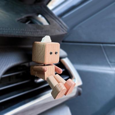 Деревянная фигурка человечка, украшение для приборной панели автомобиля, аксессуары, настольное украшение, трясущиеся ноги