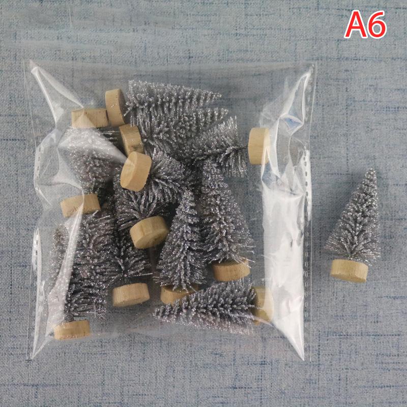 12шт мини Рождественская елка Санта-Клаус Снежный декор для DIY Морозная деревня Новый год