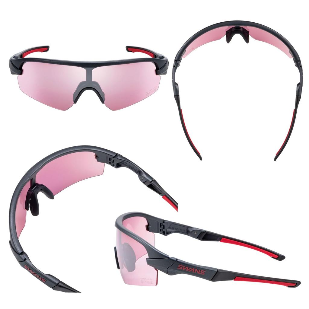Swans STRIX STX MEBK Sports Made in Silver Mirror with Ultra Rose Pink on Both D.A. DA-4417 Sunglasses, Japan, (Multi-Coated Back, Water-Repellent