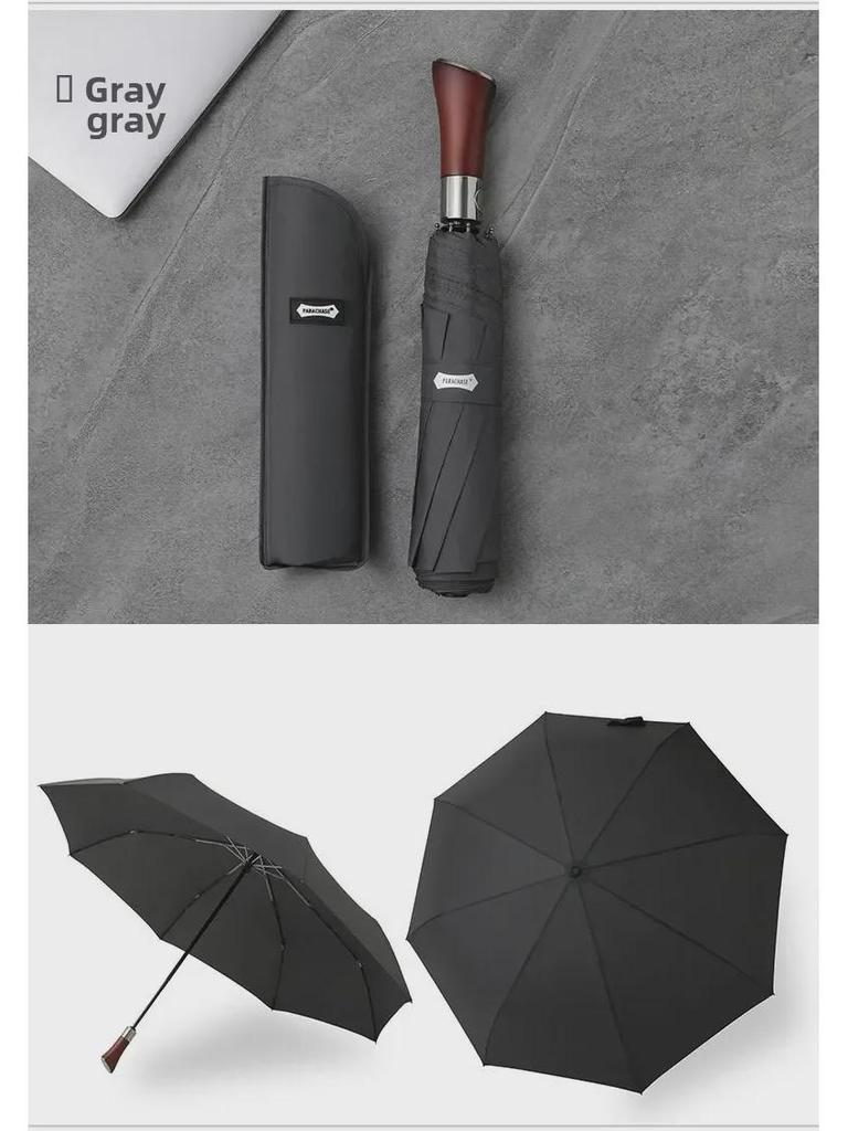 PARACHASE 1.2m Fully Automatic Folding Umbrella with Knife Handle - Korean Forest Design, Business Style.