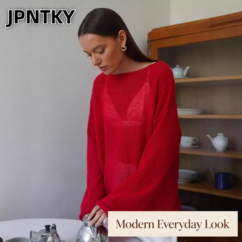 Женская модная повседневная блузка/рубашка JPNTKY, однотонная, с принтом, с длинным рукавом, с круглым вырезом