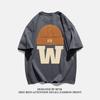 Summer Fashion Heavyweight Retro Men's English Letters 100% Cotton Printed Round Neck High-quality Casual Fitness Street T-shirt