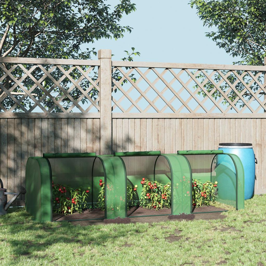 295 x 100 cm Low Tunnel Greenhouse - Green