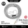 QKZ T1 Earphone Cable 200 Core Copper Silver-plated Upgrade Cable 0.75mm 3.5mm 2Pin Wired Headset For KZ ZSN ZS10 Pro EDX TRN