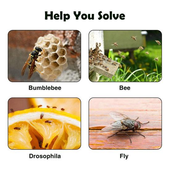 Набор из 10 водонепроницаемых подвесных ловушек для насекомых от грибных комариков и плодовых мушек - Сильный клей, Зеленый и Желтый