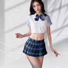 Sexy Campus JK Uniform College Seduction Pure Lust Tight Ultra Short Pleated Skirt Suit Sexy Lingerie