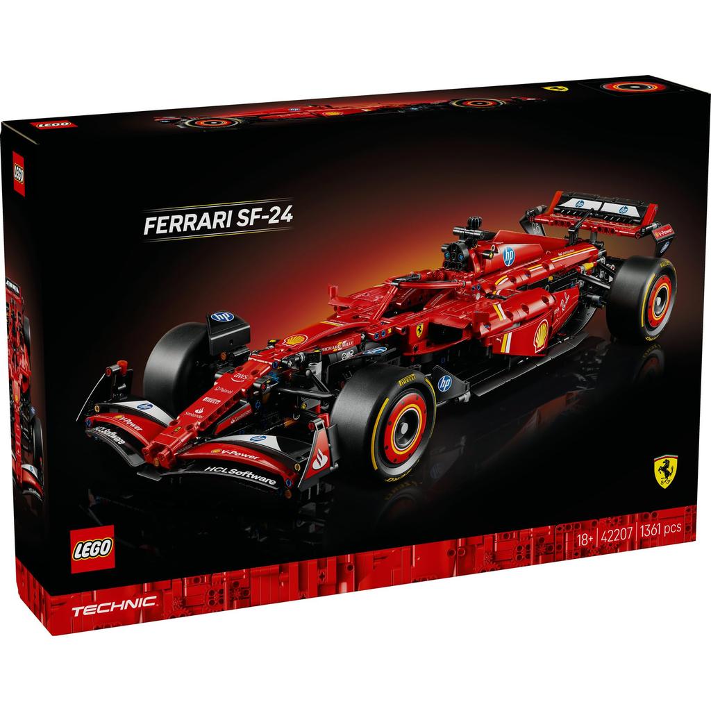 LEGO Technic Ferrari SF-24 F1 Car Toy, Birthday Gift, Building Blocks, Vehicle, Miniature Car, 42207