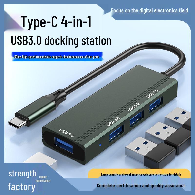 Высокоскоростной USB-хаб USB-C на 4 порта USB 3.0 для ноутбуков Mac