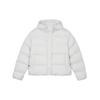 Solid Color Windproof Warm Short Hooded Padded Jacket Women Outerwear White FD8291-104