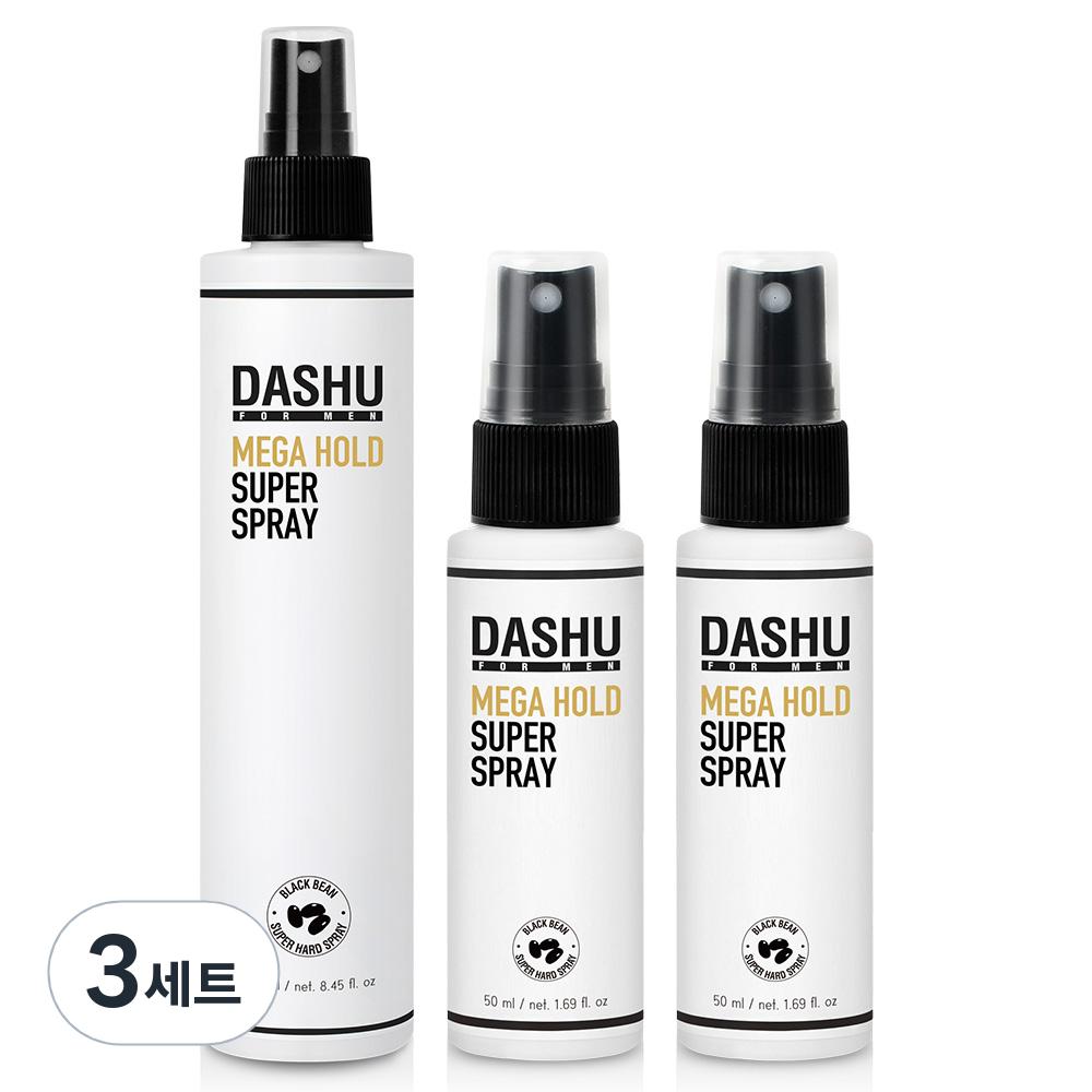 DASHU For Men Premium Mega Hold Super Spray 250ml + 50ml 2p, 3 Sets