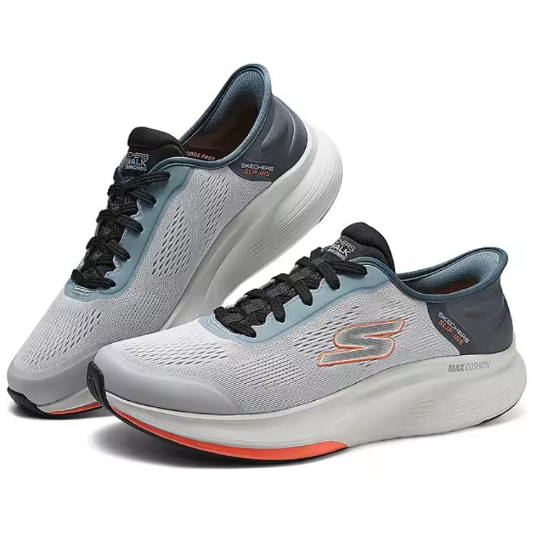 Skechers Go Walk Удобные Универсальные Низкие Повседневные Кроссовки Мужские Серый Синий 216584-GYBL
