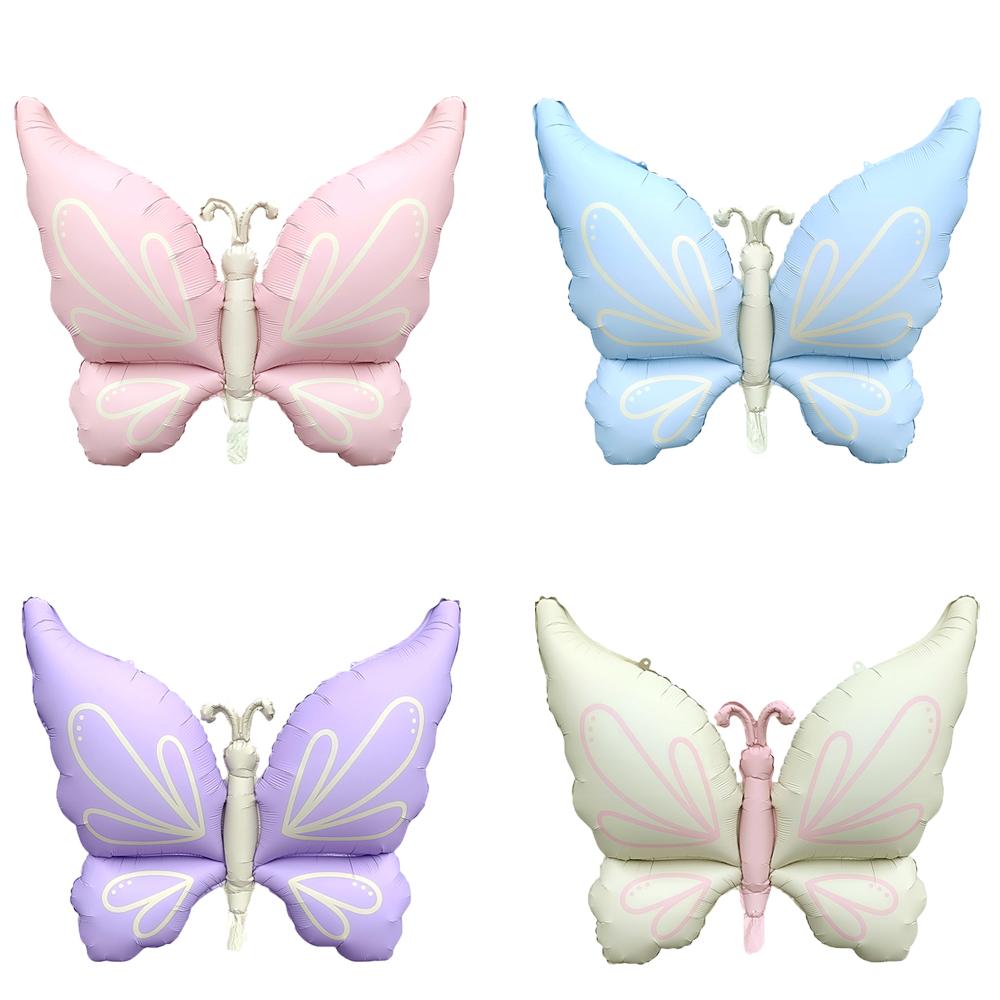 Newest Matt Purple Butterfly Balloon Giant Foil Mylar Balloon Baby Shower Wedding Butterfly Themed Birthday Party Decor 5