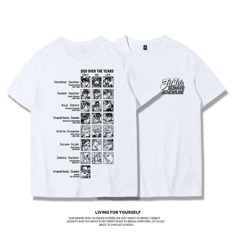 Фантастические приключения JOJO Периферийная футболка Пустая полоса Сейтаро Аниме Второе измерение Семья Цяоцяо Хлопок Короткий рукав Мужская