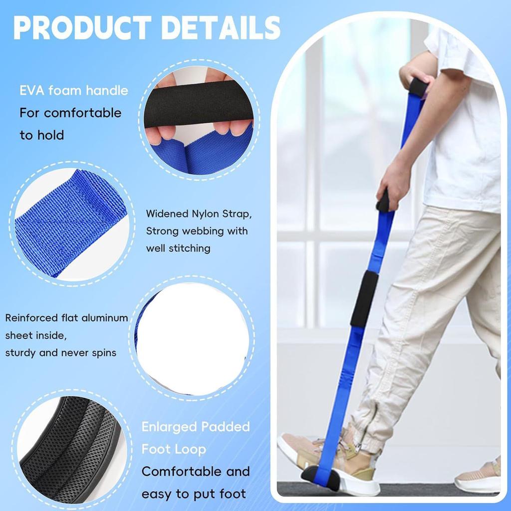 Hemiplegia Rehabilitation Leg Lifting Band with Handle for Hip, Knee, and Toes Therapy