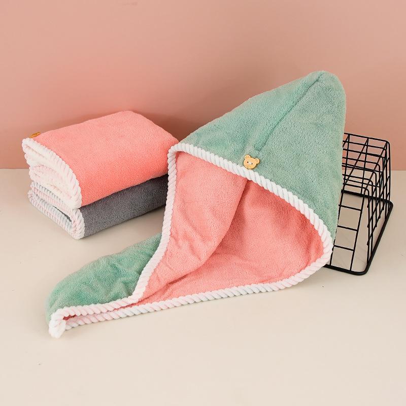 Women Super Absorbent Hair Drying Cap Quick Dry No Blow Washing Head Wrap Towel Bath Cap