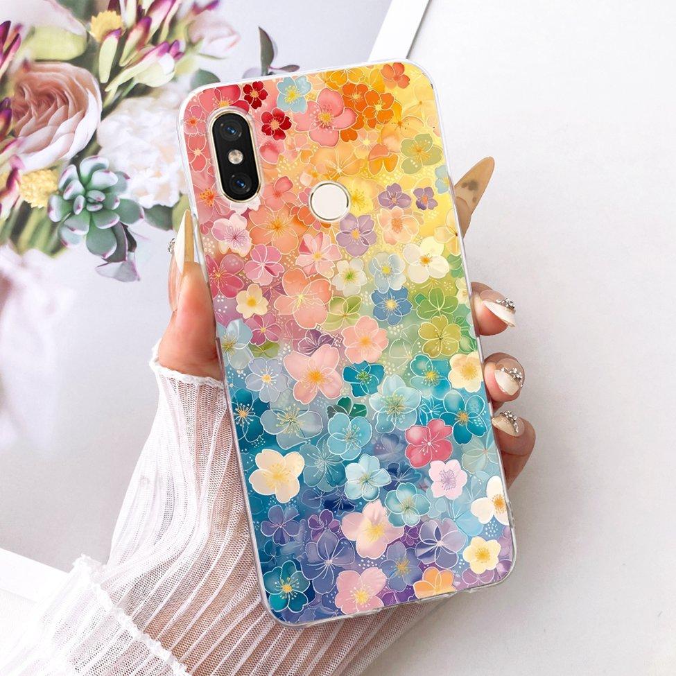 Transparent For Xiaomi Mi 8 Case Cover Luxury Fashion Butterfly Funny Cute Painted Casing M1803E1A