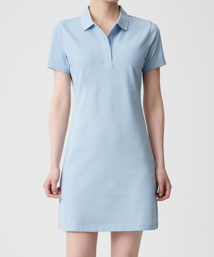 Musinsa Standard Woman [Cooltandard] Women'S Pique Polo Dress [Pastel Blue]