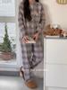 Хлопковый unprinted wind grinding loungewear для пары, осенне-зимний, без бокового шва, пижама-комплект loungewear, цвет красных бобов