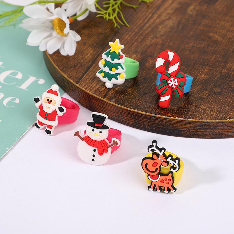 Дед Мороз ПВХ Резиновое Рождественское Кольцо Игрушка для DIY Ювелирных Изделий