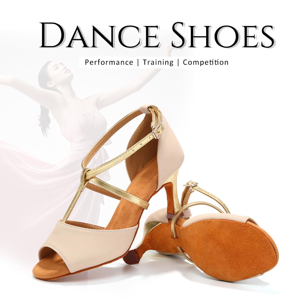 Кожаные Женские Туфли для Современного Танца с Открытым Носком Туфли для Латиноамериканских Танцев Женские Вечерние Бальные Стандартные Туфли на Каблуке 7 см