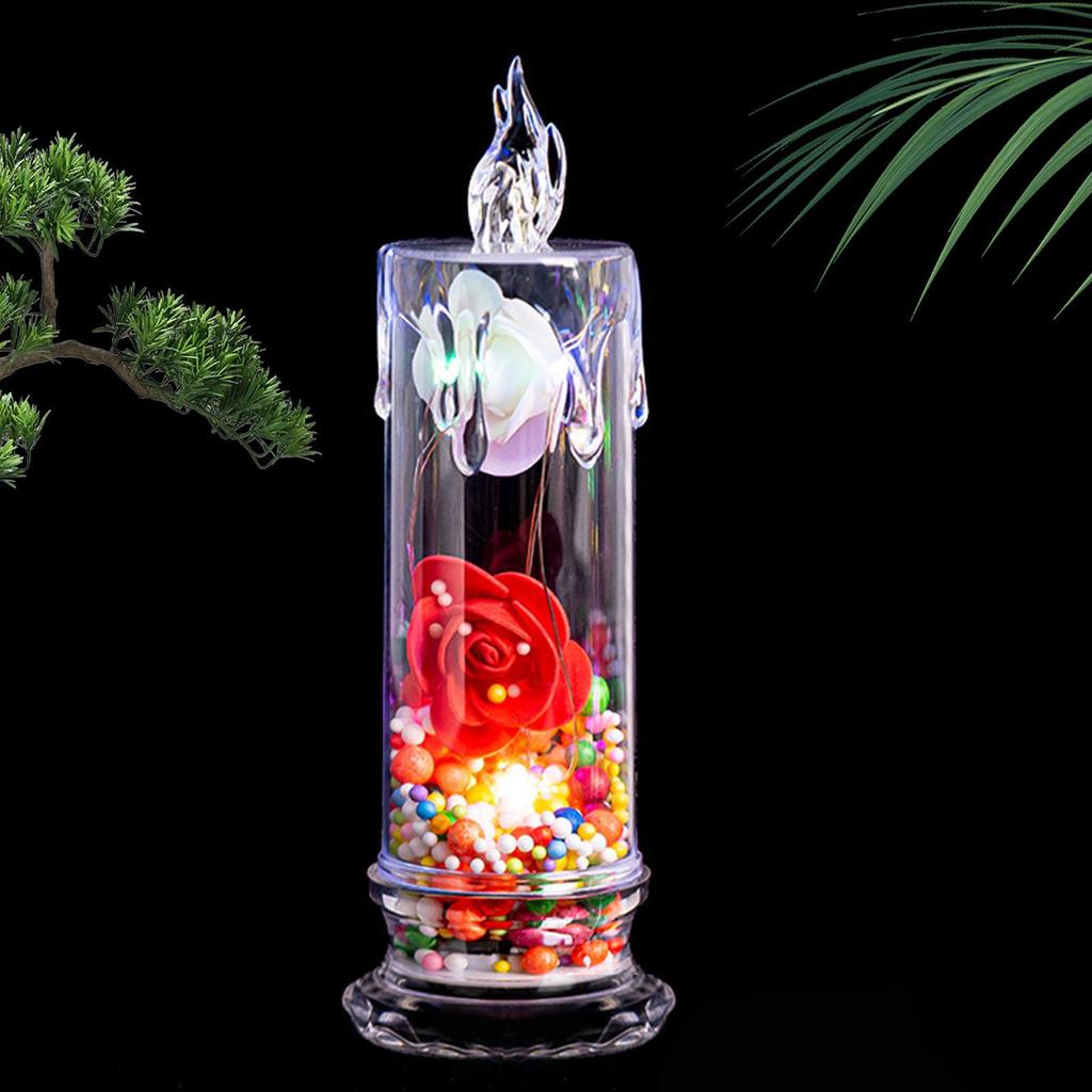 Preserved Roses Eternal Handmade with Colorful Lights Romantic Gift Home Decor for Teachers Her Kids