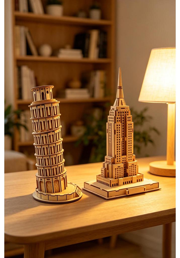 Ручная работа 3D деревянная головоломка-украшение Эйфелева башня