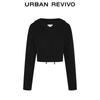 UR Women's 2024 Winter Solid Hooded Short Knit Sweater