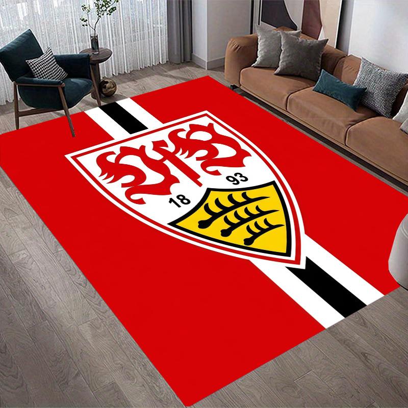 VfB Stuttgart Flannel Pattern Square Carpet,Area Rug,Carpet Rug for Living Room Bedroom Sofa Playroom Decor,Non-slip Floor Mat