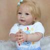 BZDOLL 55CM 3D Paint Skin Silicone Reborn Baby Doll Have Blood Vessels Lifelike 22 Inch Blonde Lisa Princess Toddler Girl Birthday Toy