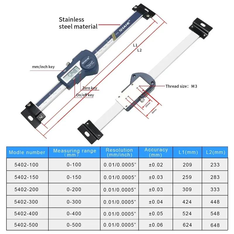 SHAHE 100 mm Stainless Steel Horizontal Linear Scale Type Digital Caliper LCD Display