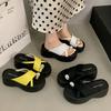 Muffin Bottom Slippers Women's 2025 New Outer Wear Fashionable Summer Fashionable High Sense Beach Toe Thick Bottom Sandals