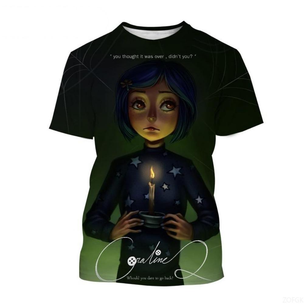 Новый Летний 3D Мультяшный Ужасы Аниме Модный Принт Повседневный Персонализированный Круглый Вырез Удобный Короткий Рукав