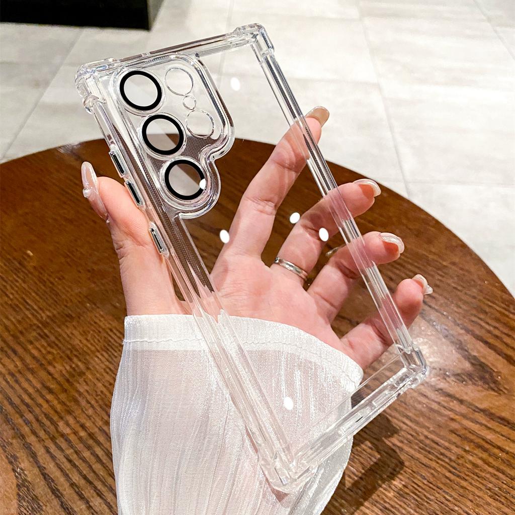 Clear Plating Shockproof Case for Samsung Galaxy S24 S23 FE S22 S21 S20 Plus Note10 20 Ultra A54 A55 A53 Hard Armor Cover