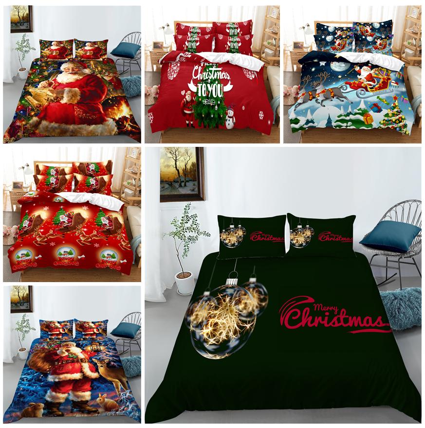 Рождественский комплект постельного белья, двуспальный комплект постельного белья, комплект постельного белья для спальни, комплект постельного белья AU King, полноразмерное украшение для дома