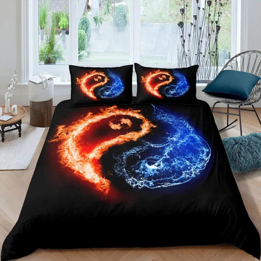 Комплект пододеяльников Инь-Ян в стиле бохо Trippy Art Twin Одеяло Gossip Traditional Ying Yang Theme King Size Полиэстеровое одеяло