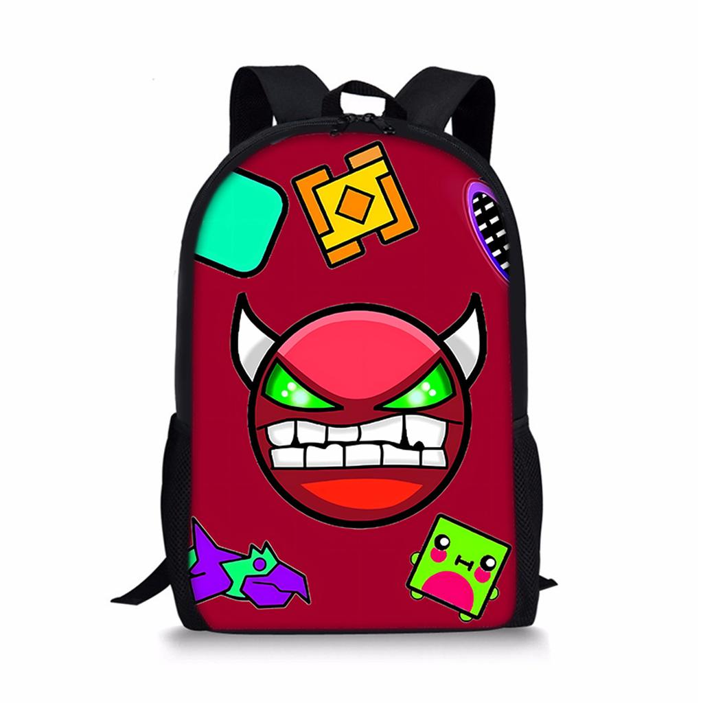 Модные Популярные Школьные Рюкзаки Geometry Dash для Учеников Школьные Сумки 3D Печать Оксфорд Водонепроницаемые Рюкзаки для Ноутбука для Мальчиков/Девочек