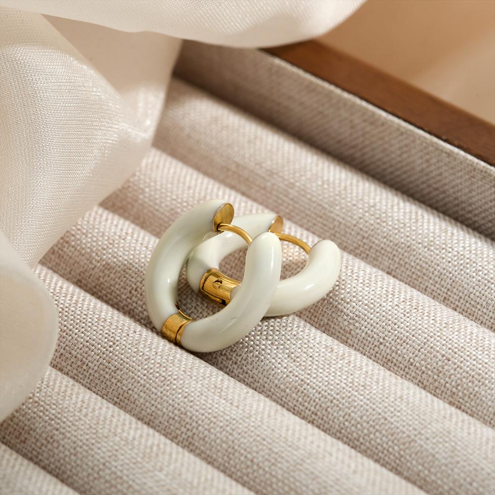 Французский новый цвет капельный отпуск круг серьги уха пряжка мода сладкий темперамент серьги женщины